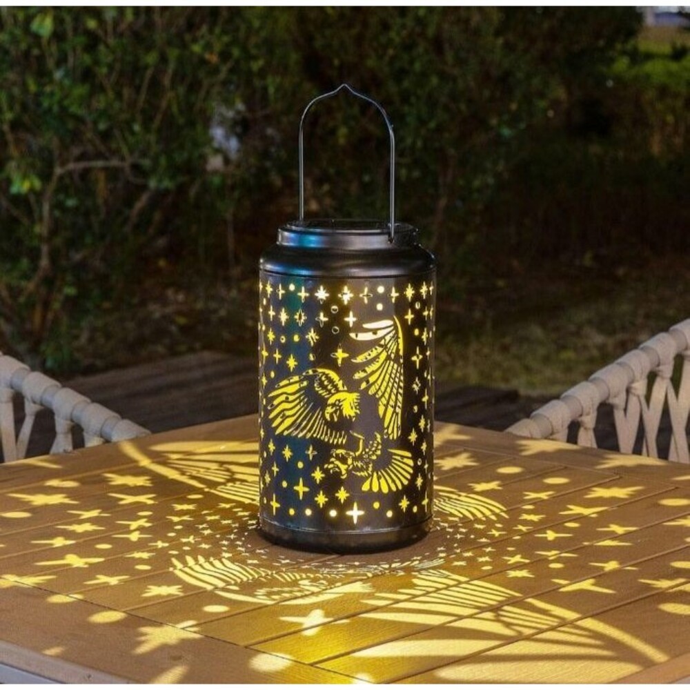 pearlstar Eagle Lantern Outdoor Solar Hanging Lantern Lights Decorative Solar